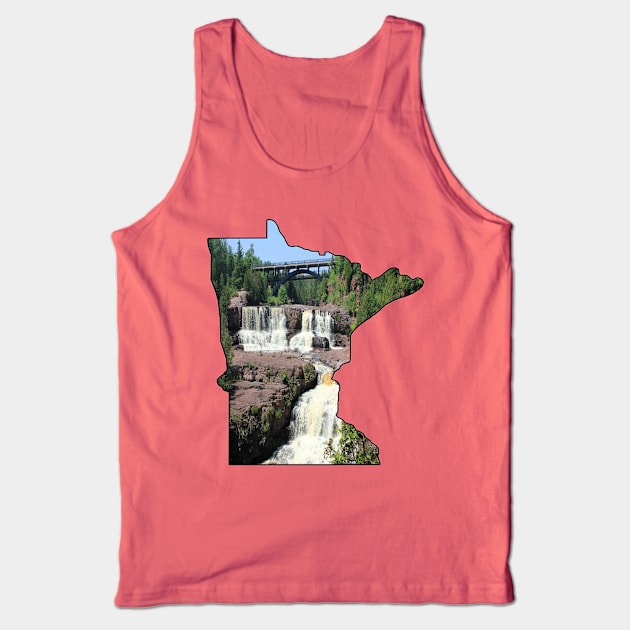 Minnesota State Outline (Gooseberry Falls State Park) Tank Top by gorff